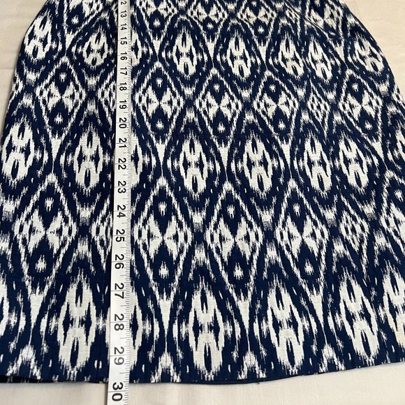 Banana Republic Women's Strapless Dress White Navy Geometric Size 6P Cocktail - Picture 11 of 11